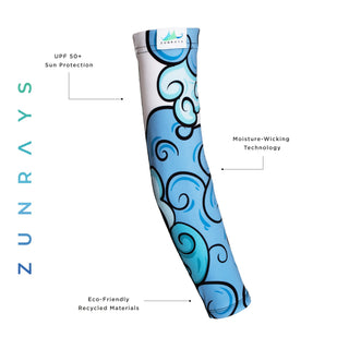 No Pockets Clouds UPF 50 Protective Sleeves 2 sleeves per Pair - Zun Rays Clothing