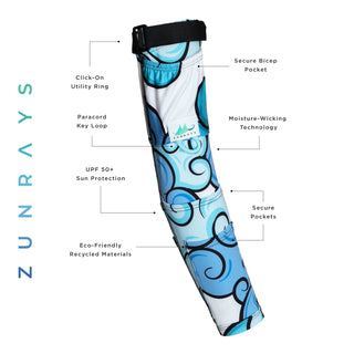 With Pockets Clouds UPF 50 Sun Protective Sleeves 2 Sleeves per Pair - Zun Rays Clothing