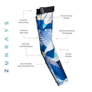 With Pockets Manta Ray UPF 50 Sun Protective Sleeves 2 Sleeves per Pair - Zun Rays Clothing