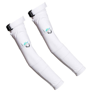 With Pockets White UPF 50 Sun Protective Sleeves 2 Sleeves per Pair - Zun Rays Clothing